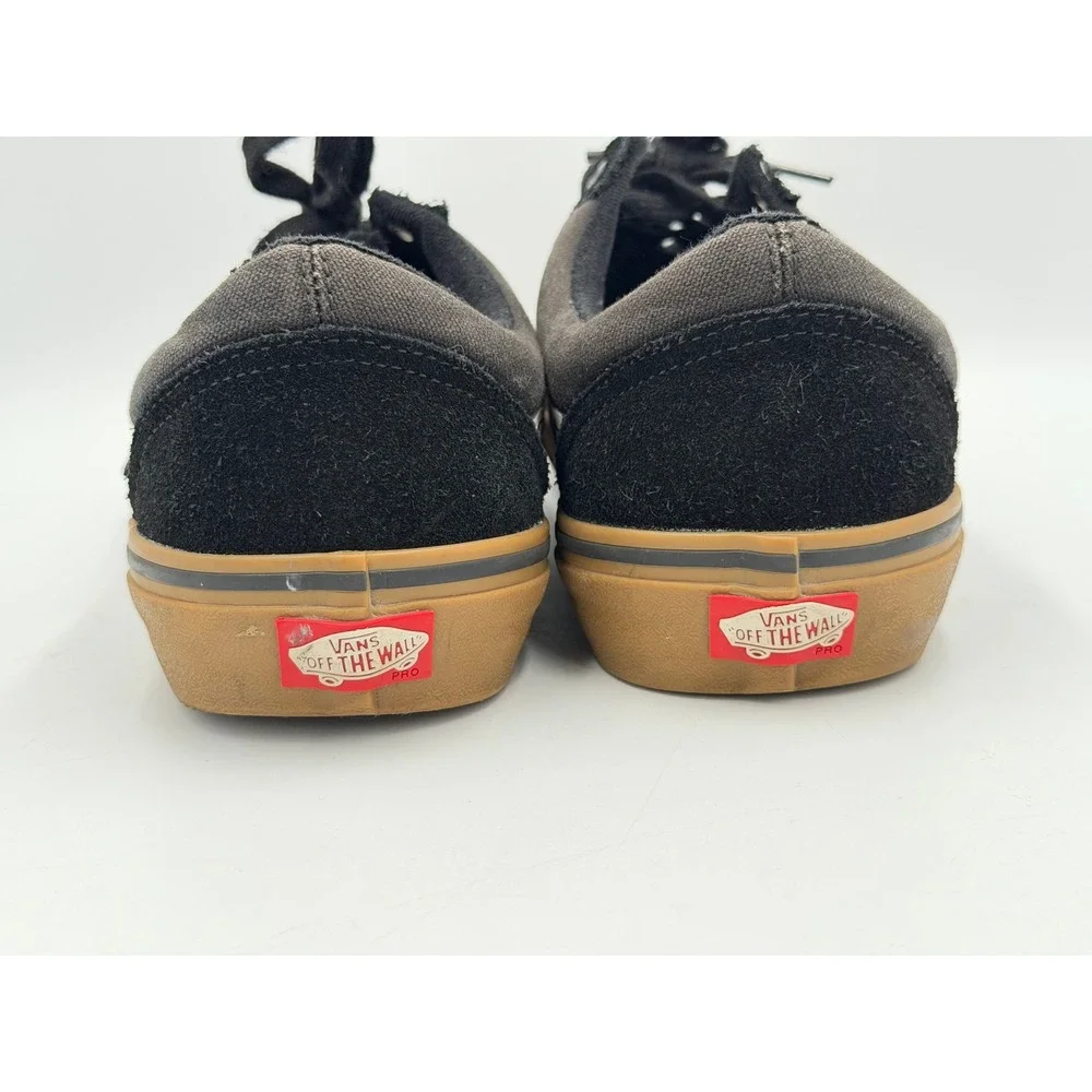 Vans Old Skool Pro Men 10.5 Black Gum Sole Suede Skate Shoes Sneakers Classic